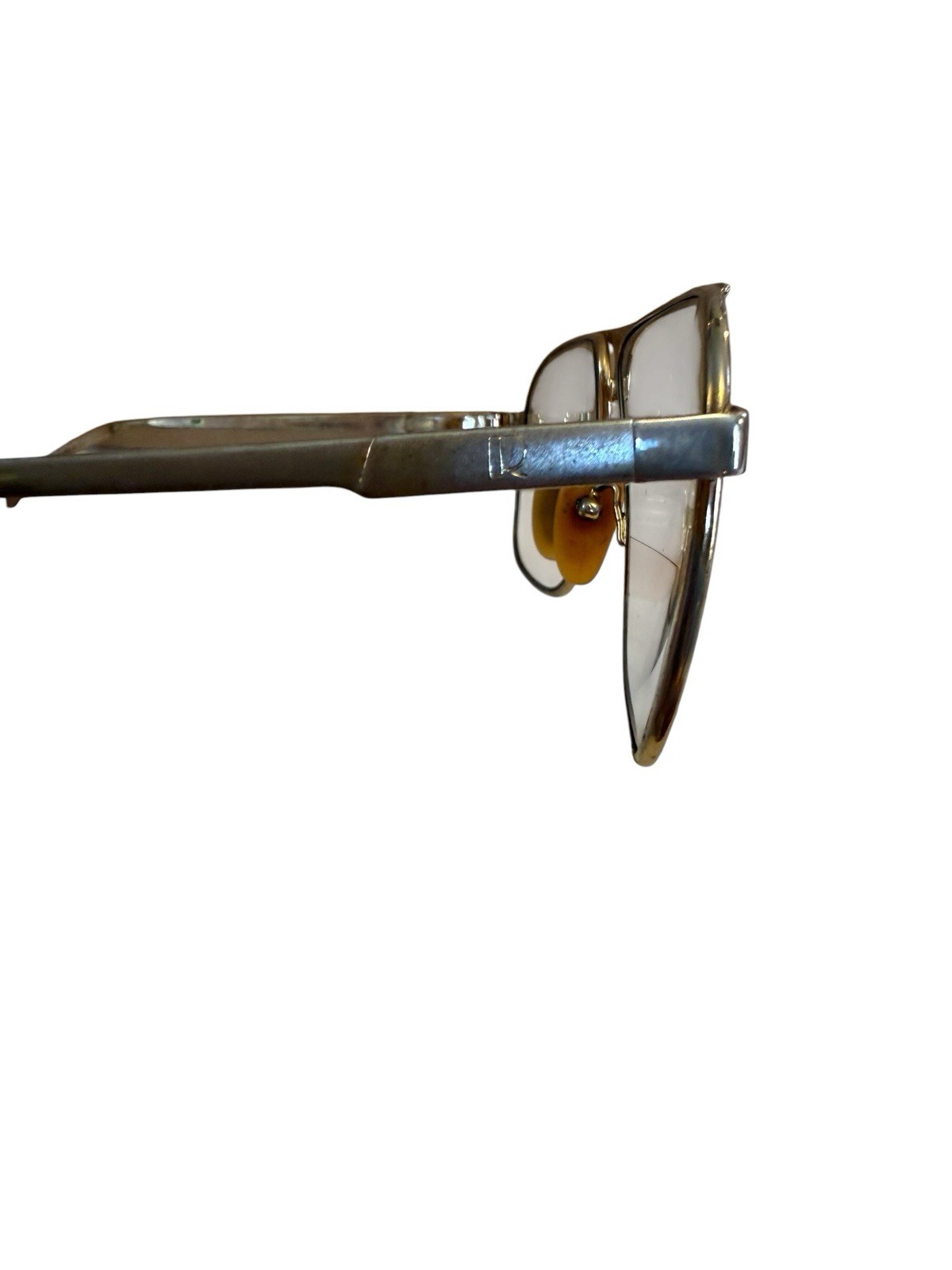 Vintage 80s Gold Tone Aviator Eyeglasses Double Bridge Metal Frame “R ...
