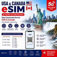 USA Canada eSIM 3GB-10GB Unlimited 5G T-Mobile Verizon Rogers