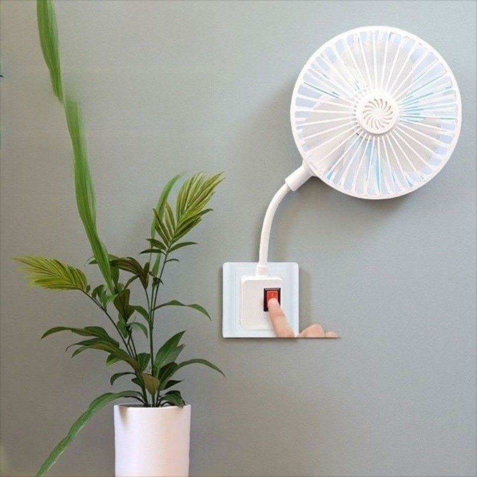 Plug In Electric Fan 3-Prong Plug Design Energy Efficient Fan Quiet Operation Fan Summer Use ...