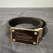 RARE Louis Vuitton LV INVENTEUR Damier Ebene Reversible Belt Size 85/34