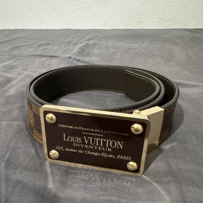 RARE Louis Vuitton LV INVENTEUR Damier Ebene Reversible Belt Size 85/34