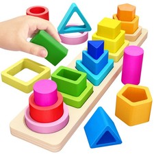 PEBIRA Montessori Toys for 1 2 3 Year Old Boys Girls Toddlers, Heightened Peg...