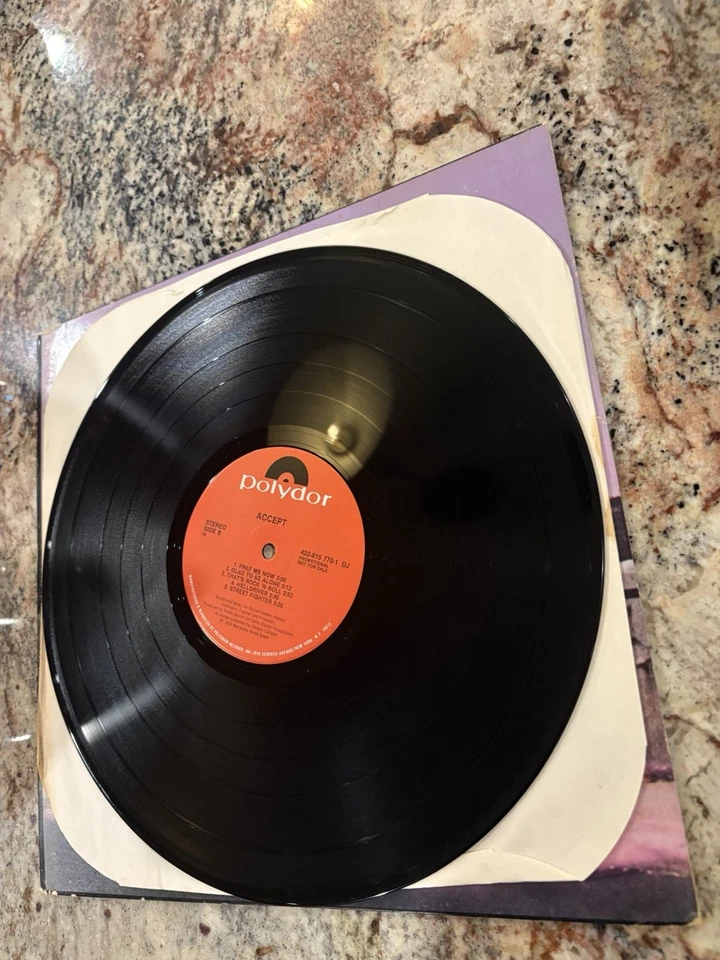 Accept S/T Album Vinyl LP 1986 US Promo Reissue 422-815 770-1 DJ Heavy Metal Foto 3 de 4