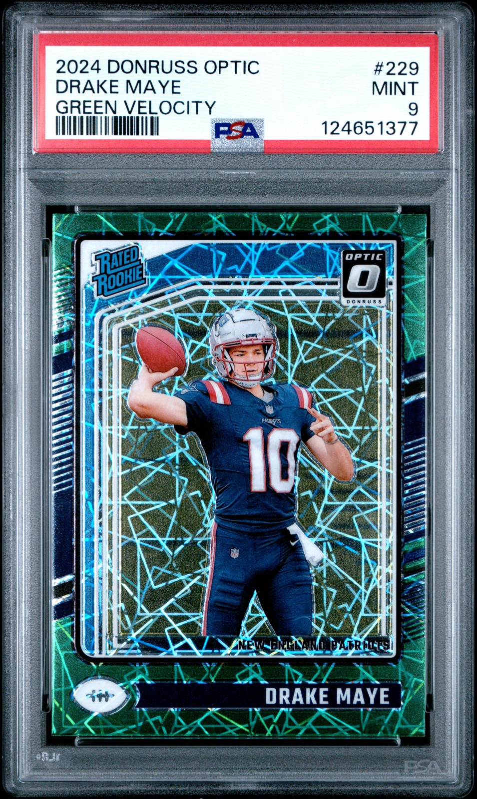 2024 PANINI DONRUSS OPTIC GREEN VELOCITY #229 DRAKE MAYE PSA 9