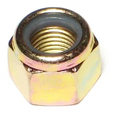 MIDWEST FASTENER 51868 Nylon Insert Lock Nut, 3/8"-24, Steel, Grade 8, Yellow