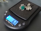 vintage Mexico Silver Green Stone Earrings Screw Back 6.3g total weight — photo 4