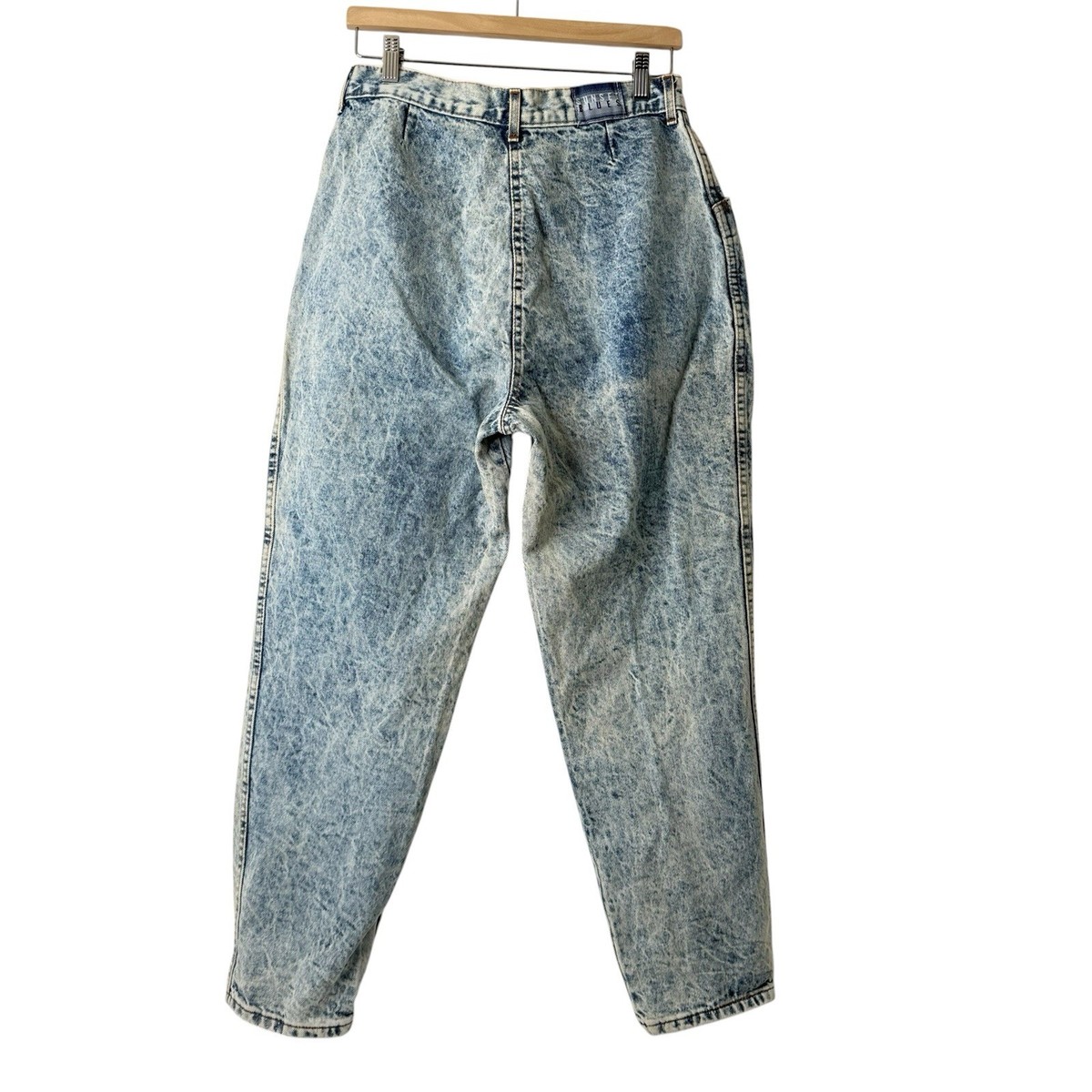 Vintage 80s Made in USA Acid Wash High Rise Pleated Jeans Sz 16