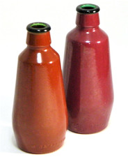 Vintage Fonseca Wine Bottles Portugal Brown Glass Vases Set 2