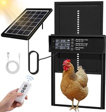 Automatic Chicken Coop Door LCD Battery Solar Powered Timer Light Remote Control