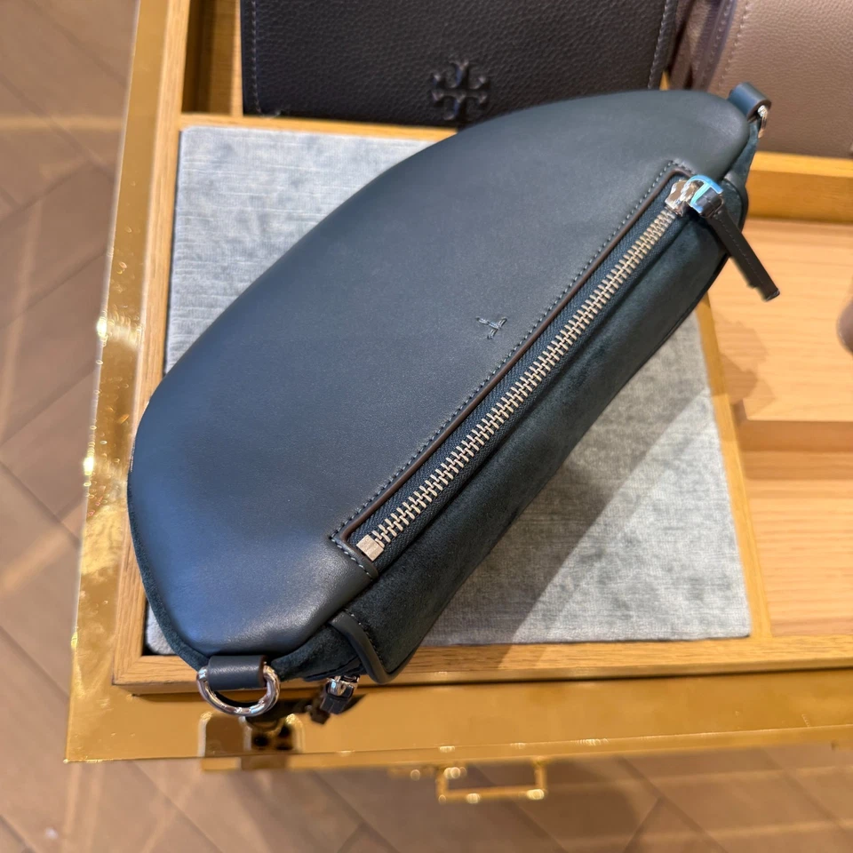 Bolso Cinturón Tory Burch Thea Gamuza 17104 Verde azulado cálido $490 Foto 4 de 4