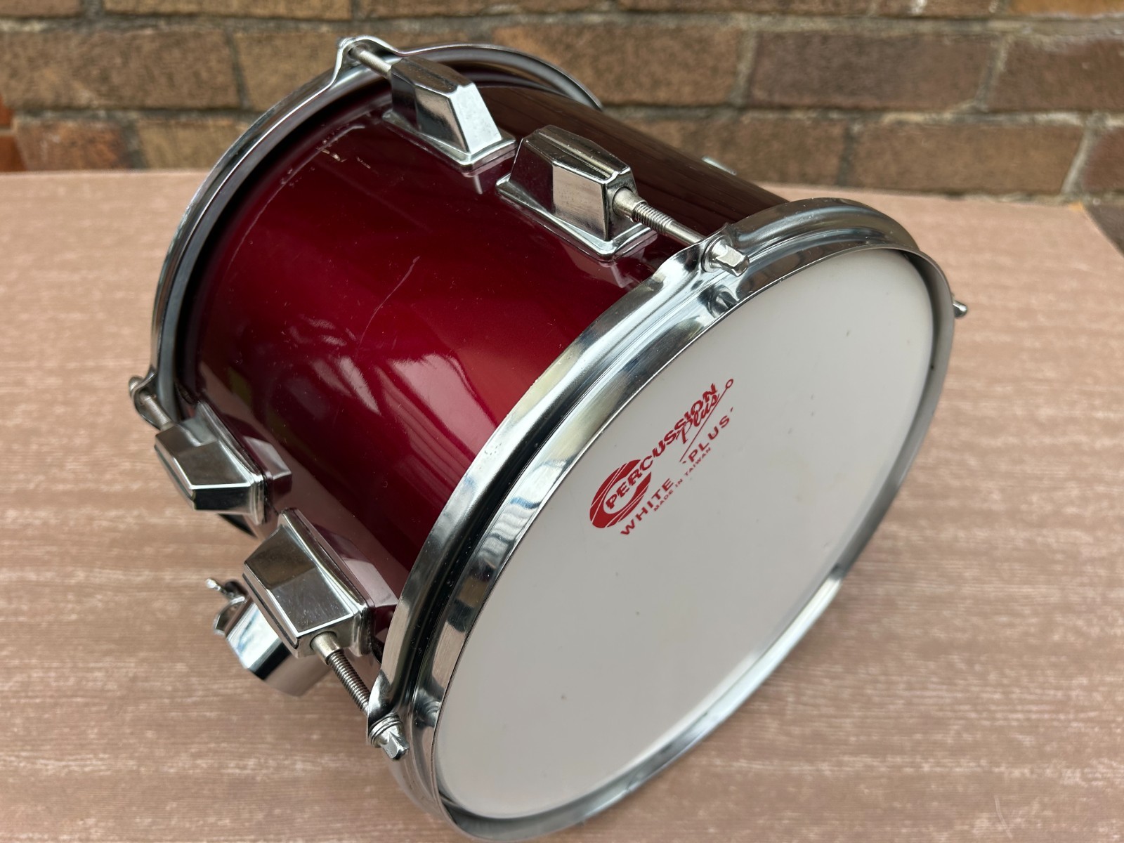 PERCUSSION PLUS Century 10''x 08'' 5-Lug Rack Tom Wine red Made in Taiwan photo 7