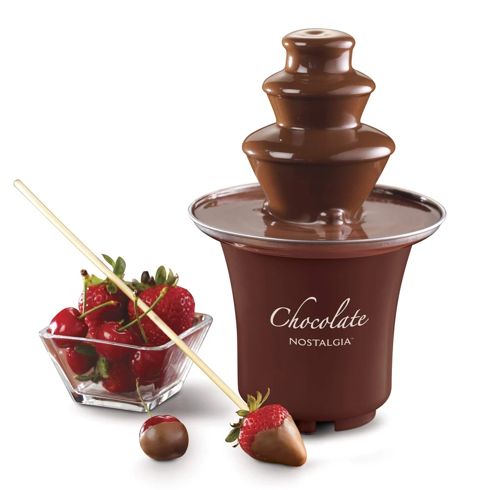 Fuente de fondue de chocolate - Diseño de 3 niveles - 8 OZ - Ideal para sumergir - Marrón Foto 2 de 4