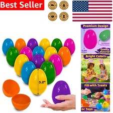 Bulk Plastic Easter Eggs 3.2 Inch Large Multicolored 12 Pack Fillable Hunt Toy