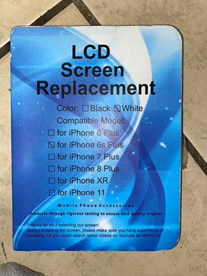 White LCD Screen Replacement Display Assembly for Apple iPhone 6s Plus