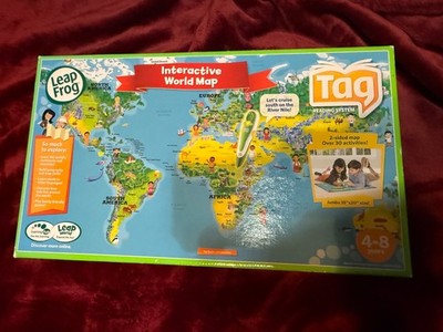 Leapfrog, interactive world map tag reading system estate sale find free ship