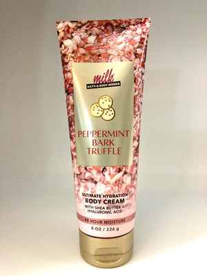 Bath & Body Works Milk Bar Peppermint Bark Truffle Hydration Body Cream 8 oz New