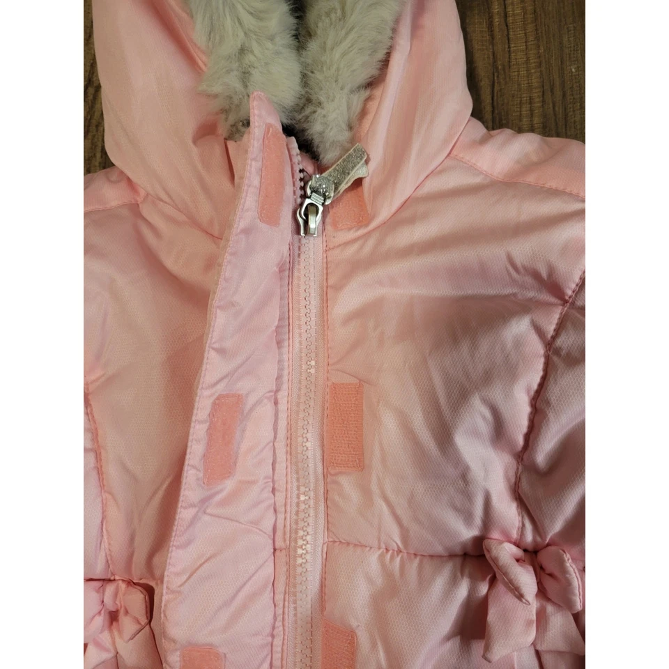 Chaqueta acolchada ZeroXposur rosa para bebés niñas forrada de lana talla 12 meses Foto 3 de 4