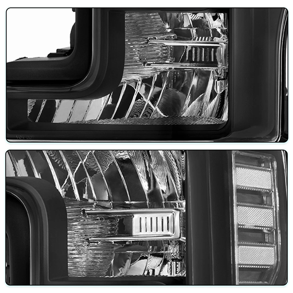 Par de faros negros para Ford F250 F350 F450 F550 Super Duty 2017 2018 2019 Foto 4 de 4