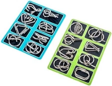 Ahyuan Metal Wire Puzzles Set of 16 Brain Teaser Games