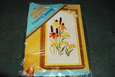 Columbia Minerva Crewel Kit 7336 Cattails  Blackeyed Susans 1973 Erica Wilson