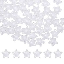 200pcs 11mm Acrylic Crystal Star Beads Star Charm Spacer Beads White