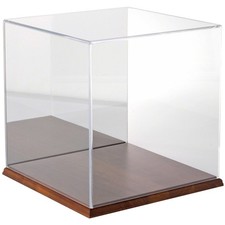 Plymor Clear Acrylic Case w/ Hardwood Base Mirror Back , 12" x 12" x 12"