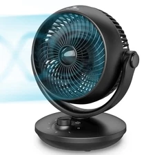 Air Circulator Fan for Bedroom, 8” Quiet Desk Fan, 70° Auto-Oscillating Vorte...