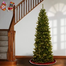 6 ft Pre-Lit North Valley Spruce Slim Artificial Christmas Tree 250 Clear Lights