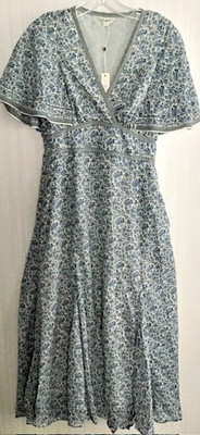 MAX STUDIO LONDON Maxi Dress NWT Size S Blue Floral Print Lightweight MSRP $118