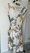 ZARA Linen Dress Floral Print Summer Size S