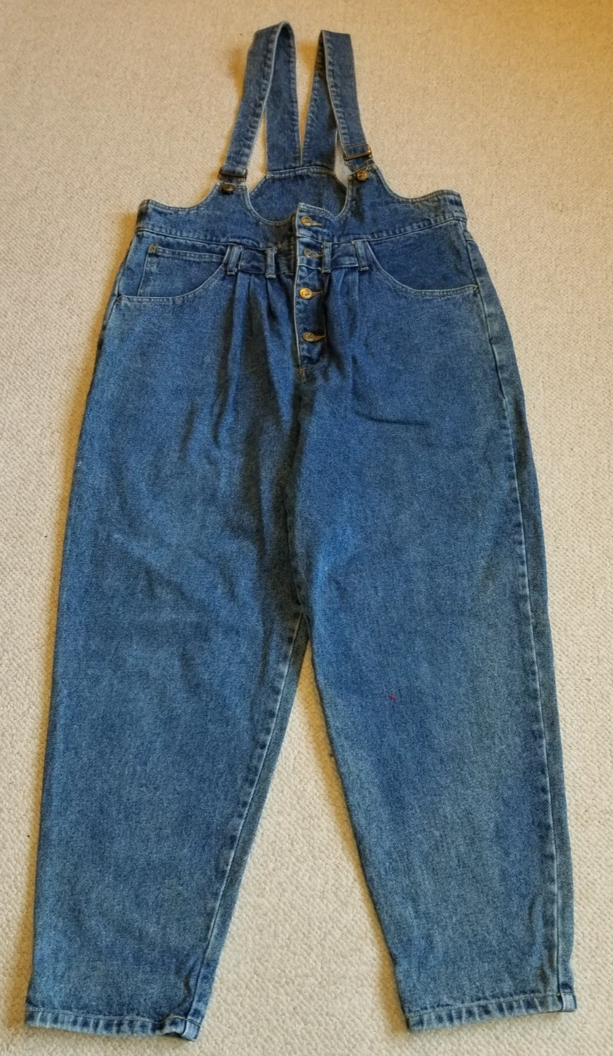 VINTAGE Y2K Womens Jean Overalls-RIO-overalls cinch waist button fly grunge-M