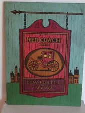 Vintage painting of sign Arts and Crafts style 1900-1915  Old English theme