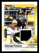 George Pickens 2024 Donruss Threads Rookie Patch Card #DTH-GPI Steelers. rookie card picture
