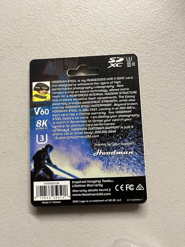 Hoodman Steel 128GB SDXC Memory Card UHS-II V60 1500x Class 10 Brand New Sealed - Image 2 of 2
