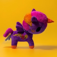 Tokidoki Thai Princess Unicorno 7.5" Plush Unicorn Purple Orange Flames Fiery