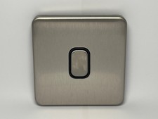 Image of Schneider 1 gang 2 way switch Stainless Steel screwless Lisse Deco GGBL1012BSSS
