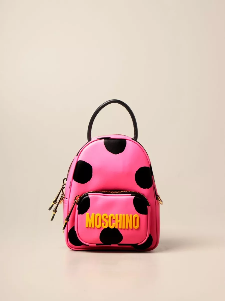 MOSCHINO COUTURE LEATHER MINI BACKPACK - Pink Polka dot ( Origin