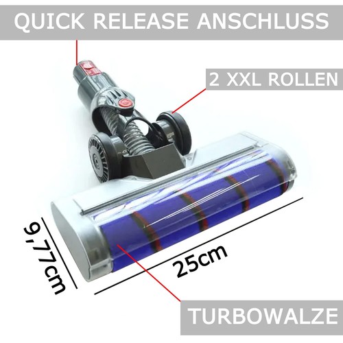 Bodendüse Turbodüse Für AEG PowerForce APF6150 – Geeignet Für Teppiche Bis 1 Cm, Entfernt Tierhaare & Schmutz, 4 Laufrollen