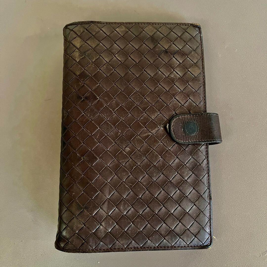 BOTTEGA VENETA Notebook Cover Premium Leather Brown Luxurious