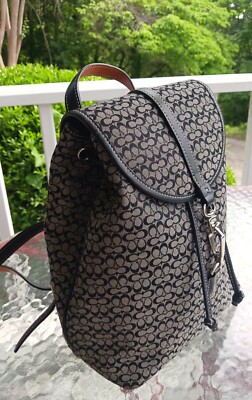 Coach 6342 Legacy Signature C Canvas w/Leather Trim Backpack | eBay
