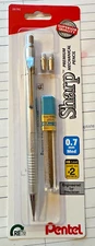 Premium Mechanical Pencil Sharp Pentel 0.7 mm Med HB Lead Same as #2 Pencil