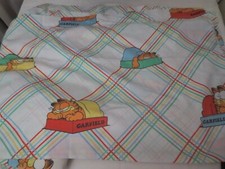 Vtg Garfield 1978 American Lifestyle USA Twin Flat  Fitted sheet
