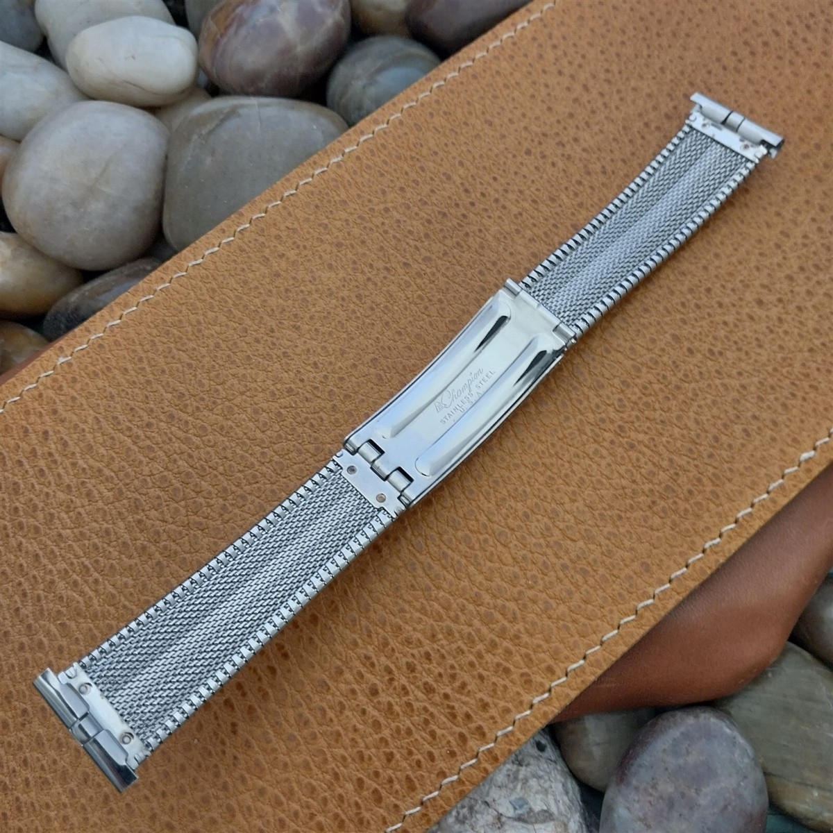 JB Champion USA Stainless 時計ベルト　ヴィンテージ 17mm JB Champion Stainless Steel & Gold Solid Link Unused
