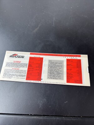 Vintage MerCruiser Tune Up Quick Service Merchart '77 & '78 Models C-90-71288