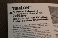 Triflon Teflon 1978 Skateboard Roller-skate Bearing Lubrication Info Sheet