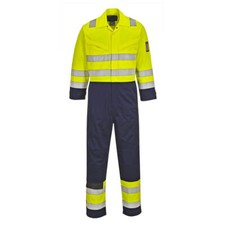 Image of Modaflame Flame Resistant Hi Vis Overall Yellow / Navy L 34"