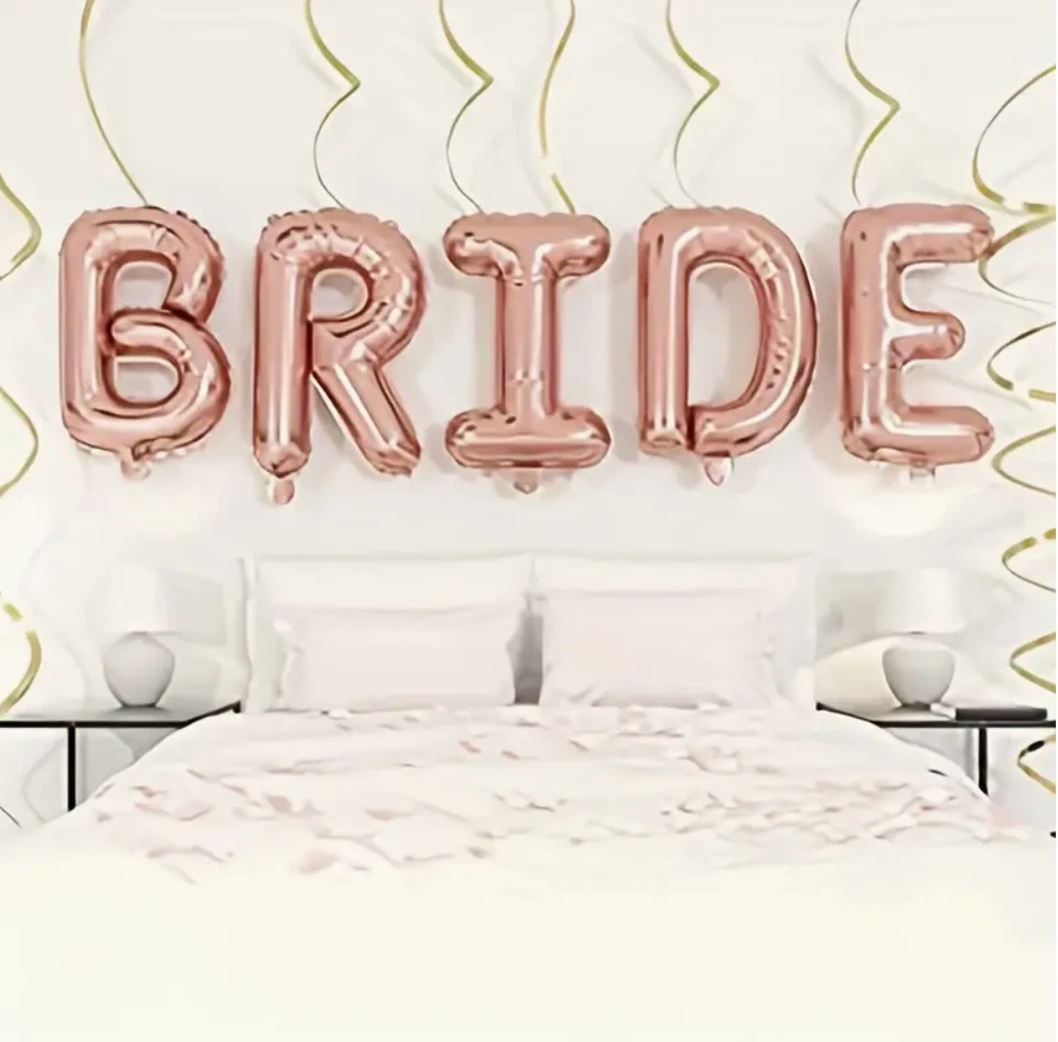 Conjunto, Kit de Decoraciones de Despedida de Soltera Oro Rosa - Globos de Novia, Globo Pop Foto 3 de 3