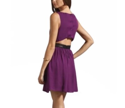 plum leather dress Plum Red Women Minimal Mini Leather Dress