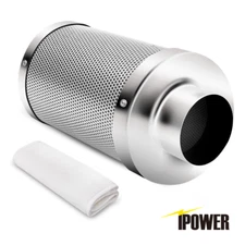 iPower 4" 6" 8" 10" 12" Inch Air Carbon Filter Virgin Charcoal for Inline Fan