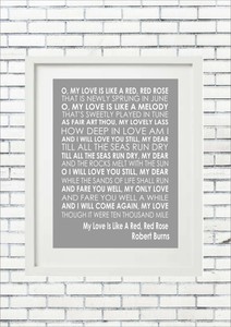 My Love Is Like A Red Red Rose Robert Burns Poem Poetry Quote